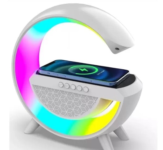 Lumin�ria Rgb Caixa Som G Speaker Carregador Indu��o AL-8778
