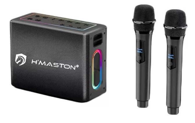 Caixa De Som Bluetooth Port�til Hmaston 120w 2 Microfone