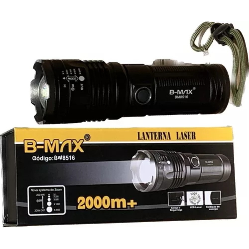 Lanterna T�tica Led Laser Ultra Potente 2KM telesc LT8516