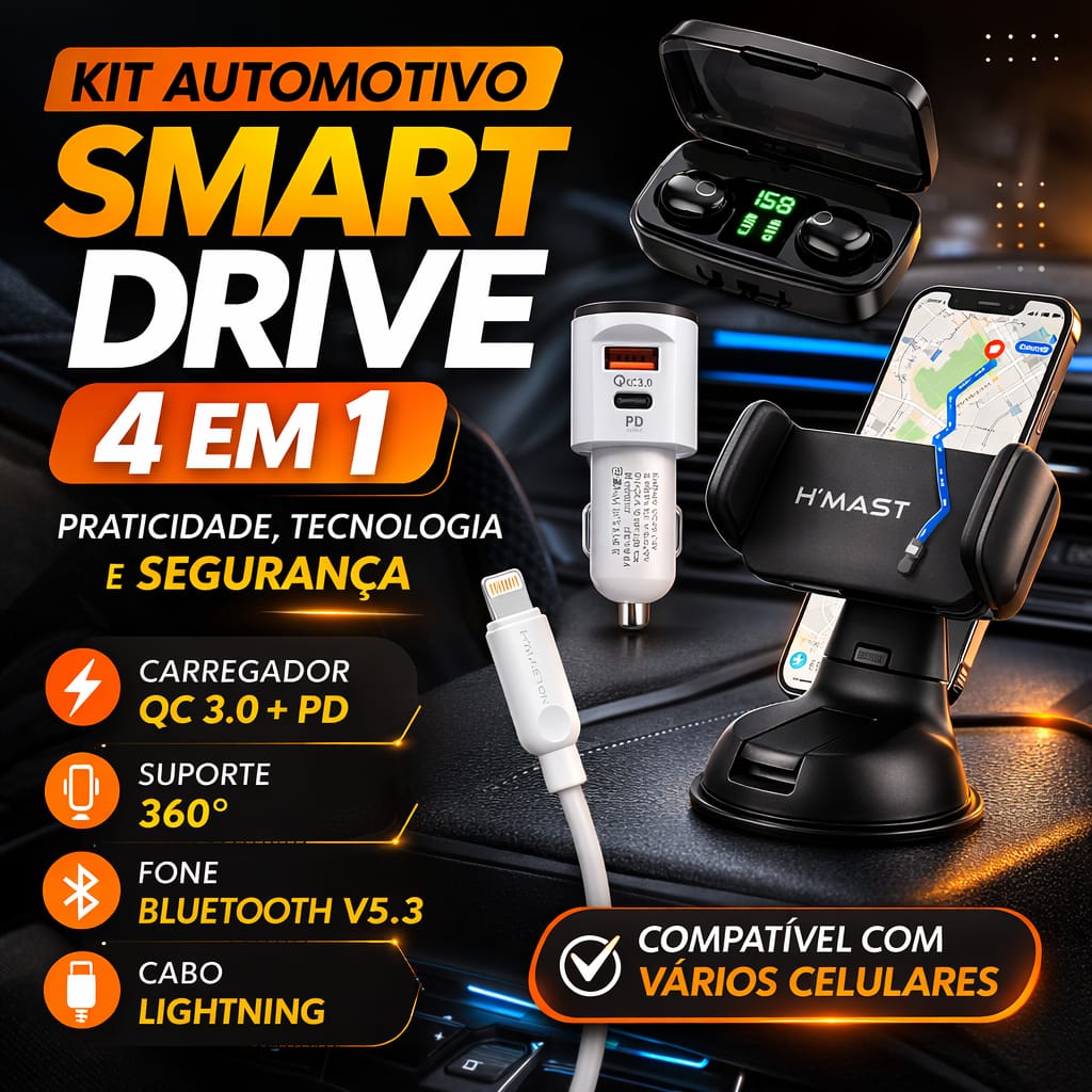 Kit Automotivo Smart Drive 4 em 1