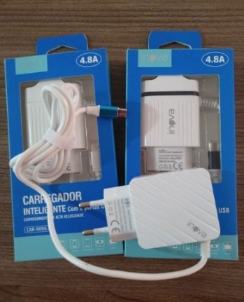 Carregador Inteligente V8 4.8A 2 Usb Car-9006